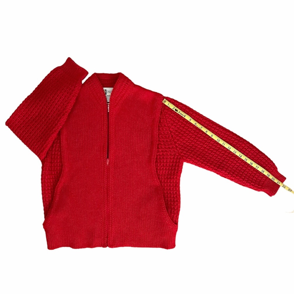Vintage Pallas Irish Wool Cardigan Sweater Red Medium EUC - Picture 10 of 17